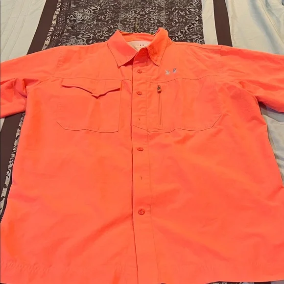 Under Armour Men's Vibrant Orange Button Down Shirt - Picture 2 of 9